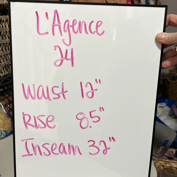 L'Agence Straight Leg Mid Rise Black Jeans size 24 - Picture 8 of 11